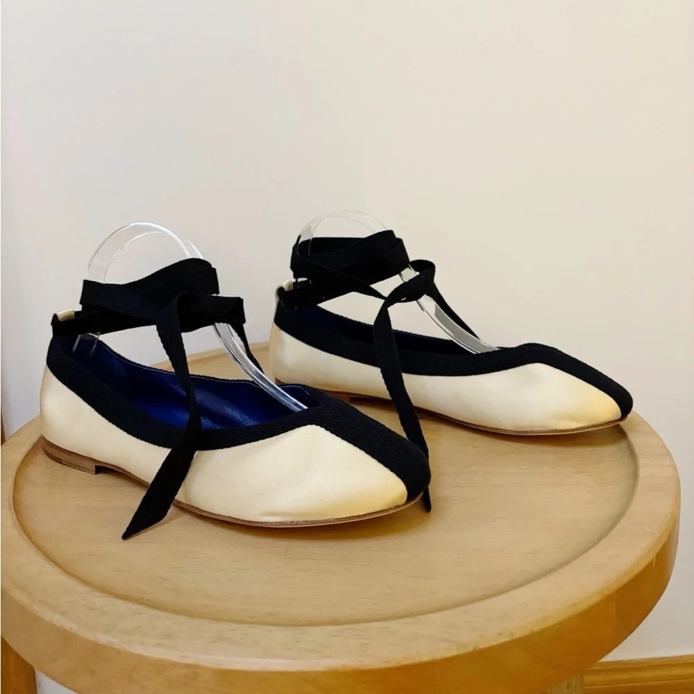 New TORY BURCH Herringbone Wrap Ballet Flats